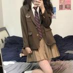  школьная форма форма 4 позиций комплект b кожаный жакет юбка рубашка галстук KNK( АО ) женщина ученик неполной средней школы ученик старшей школы весна осень-зима school форма симпатичный красивый .