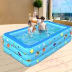 ビニールプール 長方形 3気室 5-6人用 KNK 大型プール ボールプール 水遊び両用 子供用 屋上 ベランダ お庭 保育園 幼稚園 設置可能 かわいい 家庭用で夏満喫