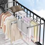 ショッピングベランダ ベランダ物干しラック 伸縮 手すり取付 ステンレス製 KNK(株） 窓枠手すり対応 調整可能ハンドル 靴台にも バルコニー 省スペース 物干し 室外干し 便利