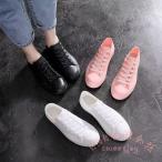 レインスニーカー レディース 雨靴 長靴風 滑りにくい KNK(株） おしゃれ梅雨対策 防水シューズ 雨用靴 歩きやすい 通勤通学 かわいい