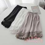 ペチパンツ ペチコート レディース レース 透け防止 KNK(株） 1分丈/2分丈 インナーパンツ ショートレギンス かわいい スパッツ 下着