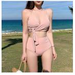  купальный костюм бикини танкини одноцветный бикини лента высокий талия body type покрытие женский мама Rush Guard 20 плата 30 плата 40 плата верх и низ в комплекте бикини раздельный симпатичный 