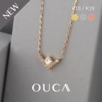 OUCA ダイヤモンド ネックレス プリンセスカット 18金 10金 K18 K10 1石 女性 レディース 誕生日 記念日 プレゼント ギフト チェーン 金属アレルギー 対応