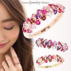 リング 指輪 パヴェ ローズ アミュレット バラ 幅広 ボリューム レディース 女性 彼女 ルビー 誕生日 記念日 プレゼント ギフト 18金 10金 金属アレルギー 対応