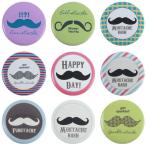 缶バッジ「Mustache」髭モチーフバッジ 缶バッチ 直径3.1cm Tシャツやバッグなどに付けてコーディネートを楽しんでみてね！ 17種類｜Sweety