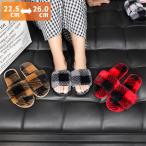 [SALE!1580 иен -1000 иен!] салон обувь нежный тапочки женский мех в клетку теплый симпатичный .... теплый ^bm1293^[.3][CL]