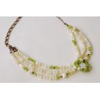 Yahoo! Yahoo!ショッピング(ヤフー ショッピング)紅女　joncher　白蝶貝アシンメトリーネックレス（白蝶貝・ペリドット・淡水パール）