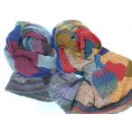 ショッピングショール 【SALE 再値下げ】Ｍ．＆ＫＹＯＫＯ　ランダムリーフ柄ショール　カラフルな大判ショール＜メーカー希望小売価格25300円＞