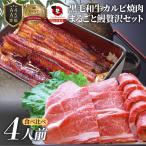 ショッピングうなぎ 父の日 黒毛和牛 ＆ まるごと鰻 セット 4人前 焼肉のタレ 凍眠 テクニカン 肉 母の日 父の日 ギフト 食品 プレゼント うなぎ 黒毛和牛 カルビ 焼肉 A4 〜 A5等級