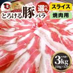 豚バラ肉 3kg スライス 焼肉 豚肉 250g×12パック メガ盛り 豚肉 バーベキュー 焼肉 スライス バラ 小分け 便利