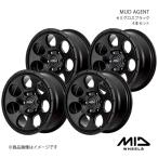 MID WHEELS/MUD AGENT ハイエース/レジアスエース 200系 アルミホイール4本セット【15×6.0J 6-139.7 INSET33 セミグロスブラック】