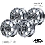 MID WHEELS/MUD AGENT N-VAN JJ系 アルミホイール4本セット【12×4.0B 4-100 INSET40 メタリックグレー】