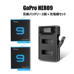 GoPro HERO10 black HERO9 black バッテリーセット　バッテリー2個＋LEDパネル充電器　GoPro アクセサリー S-13