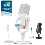 MAONO 単一指向性 USB コンデンサーマイク ゲーミングマイク RGBライト ミュート ヘッドフォン出力 ボリュームコントロール Windows Mac 白 黒 ピンク DM30