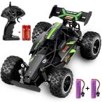 ラジコンカー 車おもちゃ 2.4Ghz 1/18 2WD リモコンカー オフロード RCカー 2個付き 21 km/h プレゼント クリスマス