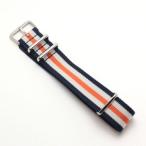 時計ナイロンバンドNATOベルトブルー×ベージュ×オレンジカラー18mm