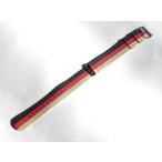 時計ナイロンバンドNATOベルトグリーン×レッド×ベージュ18mm幅