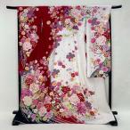 振袖 中古  赤 正絹 古典 裄68cm 身丈1