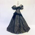  б/у цветное платье A линия чёрный 9 номер C-321