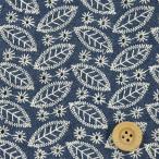  leaf рисунок / индиго голубой ( Denim .... ткань )