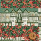 リバティ・ファブリックス タナローン『Tudor Berry チューダー・ベリー』グリーン/ラメ（363G74313/A）