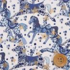 リバティ・ファブリックス タナローン『Celestial Pace セレスティアル・ペース』ブルー＆ネイビー/ラメ（DC35395/J25C）