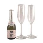 獺祭 スパークリング 乾杯セット 純米大吟醸45発泡 180ml 1本 と フルートグラス 2脚 ボックス クール便 山口県 株式会社獺祭 本州のみ送料無料 お中元 ギフト
