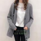『今だけ！クーポンご利用激安』ニットカーディガン レディース アウター 春秋 ショートニット Vネック 羽織り 秋冬 ゆったり 前開き 通学 通勤