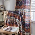 アジアン カーテン 麻カーテン 半遮