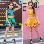 ショッピングダンス キッズダンス衣装 スパンコール キラキラ 女の子 チアガール メタリック セットアップ ダンス 衣装 ヒップホップ スカート チア ダンス衣装 イベント コスプレ