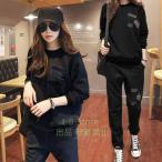  тренировочный комплект женский верх и низ выставить Parker длинные брюки салон одежда часть магазин надеты свободно тонкий casual движение одежда ходить на работу посещение школы осень-зима 