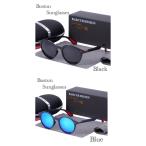 3 サングラス ボストン  レンズ メガネ　ツートンカラー  伊達メガネ UV400　紫外線カット　目の保護　ブラック　ブルー メンズ レディース　テレワーク
