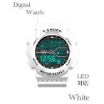4 スポーツ腕時計　LED デジタル 腕時計 時計　ミリタリー　耐久性 スポーツ  アウトドア キャンプ　男女兼用　ランニング  アクリルケース　ホワイト
