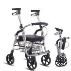 歩行器 四輪歩行車 歩行補助具介護保険 手押し車 簡易な車椅子 ショッピング用 歩行補助 折畳み式 背もたれ2タイプ バスケット付き 室内室外兼用 老人 高齢者用