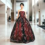 花柄 カラードレス 結婚式 演奏会 前撮り ロングドレス ワインレッド 黒 ブラック  発表会 声楽 演劇 二次会 花嫁衣裳 ステージ衣装 舞台衣装 0533/ cd31609