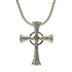 Keith Jack Jewelry、細いケルト十字架ネックレス、スターリングシルバー&amp;10Kゴールド
