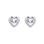 Ted Baker Han Crystal Heart Stud Earrings - Rose Gold or Silver Tone Plated