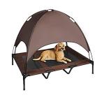 Niubya 48 Inches XLarge Elevated Dog Cot with Canopy, Durable 1680D Oxford