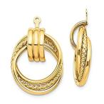 Solid 14k Yellow Gold Unique Earring Jackets - 26mm x 18mm