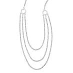 925 Sterling Silver 2 in Extension 3 Layer Unique Necklace Chain - with Sec