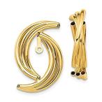 Solid 14k Yellow Gold Unique Earring Jackets 22mm
