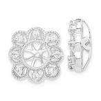 Solid 14k White Gold Unique Diamond Earring Jacket 10mm (.24 cttw.)