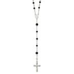 Ryan Jonathan Fine Jewelry Sterling Silver Black Onyx Rosary Necklace, 33"