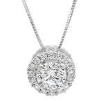 1.35ct Brilliant Round Cut Pave Halo unique Fine jewelry Moissanite Gem Ide