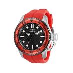 Invicta Men's 50mm Pro Diver Red Silicone Strap Black dial Quartz Watch Mod