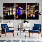 BALTIMORE Night Skyline Wall Art Black and White City Cityscape Canvas Pict