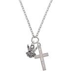 Delight Jewelry Silvertone Angel - I Have Plans for You Engraved Cross Zoe