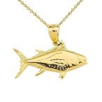 YELLOW GOLD YELLOWFIN TUNA FISH PENDANT - Gold Purity:: 10K, Pendant/Neckla