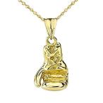 BOXING GLOVE PENDANT NECKLACE IN YELLOW GOLD - Gold Purity:: 14K, Pendant/N