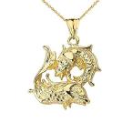 PISCES PENDANT NECKLACE IN YELLOW GOLD - Gold Purity:: 10K, Pendant/Necklac